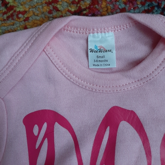 Baby Onesie "Dos" Pink 3-6 mo - Picture 2 of 2